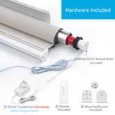 DIY 24V Electric Roller Blinds/Shades Radio DC Tubular Motor Kit, Smart Blinds with Remote Control Compatible 1½" (38mm) Extruded Aluminum